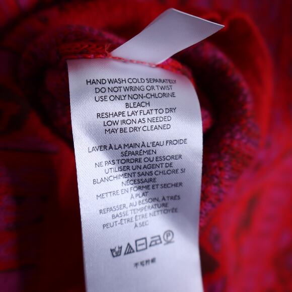 FREE PEOPLE NWT Kitt Mini Sweater Dress Red Printed Short Sleeve Women's XS - Picture 10 of 11